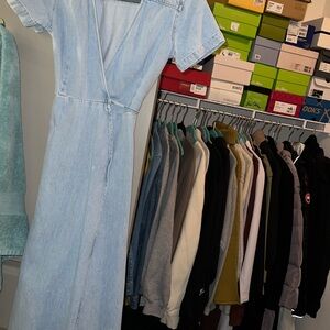 Zara Light Blue Denim Dress